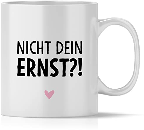 mindmonkeys® Tasse mit Spruch Nicht dein Ernst mit Spruch Witzig Geschenk Geschnekidee zum Geburtstag Keramik 300 ml