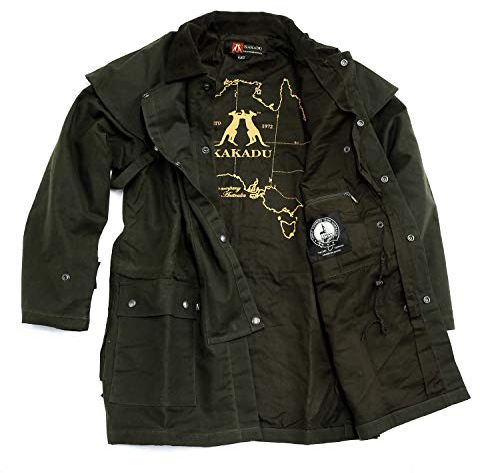 KAKADU Drover Herren-Regen-Jacke, Wachs-Jacke mit abnehmbaren Schultercape und herausnehmbarem Innenfutter bis Größe 5XL (64-66)
