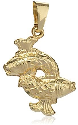 NKlaus Kettenanhänger klein Fisch 333 Gelb Gold 8 Karat poliert Amulett für Halskette 3057