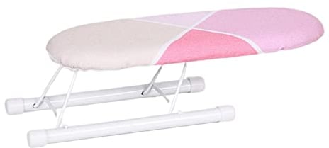 Colcolo Foldable Ironing Board Compact & Lightweight with Heat Resistant Board Cover, Ironing Shirt, Sleeves, Cuffs, Neckline for Laundry, Pink