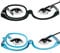 Kodilin Frauen rotierende faltbare Make-up-Brille, umkehrbare Linse Make-up-Spiegel, tragbare Hilfs presbyopischen Spiegel, Einzel Auge Make-up Lupe Brille 2 Packung, Schwarz+Blau 1.5