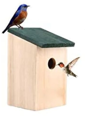 ALAYSTAR Premium Wild Bird House Wooden Nest Box- Ideal For Sparrows Robin Small Birds Great Tit Blue Tit - Comes Assembled