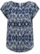 ONLY Damen Einfarbige Kurzarm Bluse Basic Rundhals Ausschnitt Blusen T-Shirt Blouse Oberteil ONLVIC, 15161116,Forever Blue/AOP:Ethnic Rebel,38