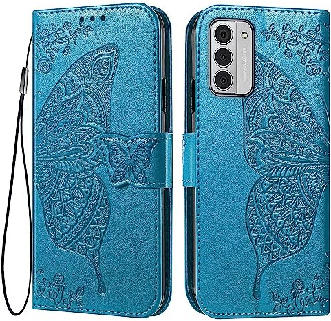 EASSGU Leather Case for Nokia G42 5G (6.56 Inches) Flip Folio Magnetic Leather Phone Cover with 3 Card Slots 1 Wallet, Phone Case - Blue