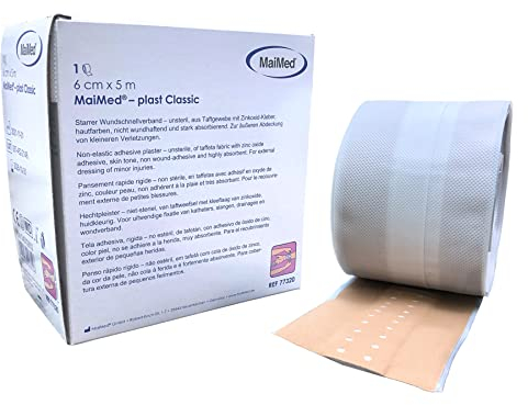 Pflaster Rolle 6cm x 5m Pflaster Box Wundpflaster Heftpflaster - Classic Hautfarben - Starke Klebekraft