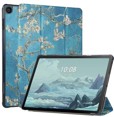 FSCOVER Funda para Lenovo Tab M10 Gen 3 2022 (TB-328FU TB-328XU), 10.1 pulgadas con cubierta trasera de PC, funda inteligente delgada, flor