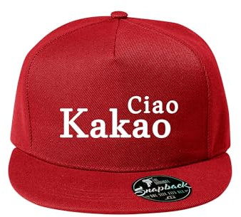 DELUNO Ciao Kakao Baumwolle Baseball Cap Basecap Unisex Kappen Sport Reisen Style - Baseballkappe Kappe Mütze Rot (Cap-504-Rot)