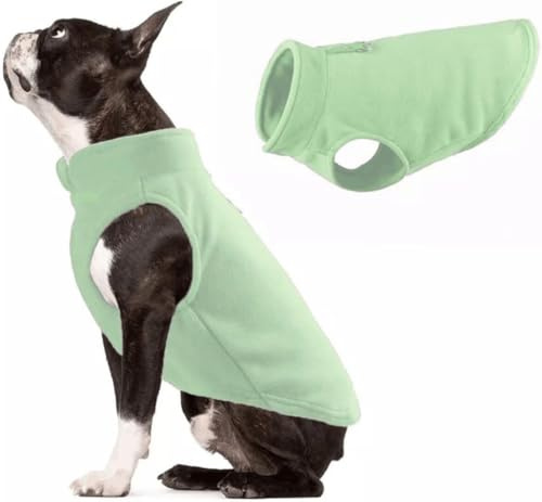JACKO & CO Dog Fleece Sweater w/Leash Ring, Mint Green XL (7.3-10.8 kg)