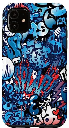 Blaue Graffiti-Kunst-Handyhülle Hülle für iPhone 11