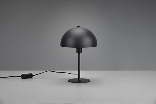 lightling Tischlampe Lola, schwarz matt Metall, Schnurschalter, exkl. 1 x E14 max. 28W, Ø 20 cm, Höhe 30 cm
