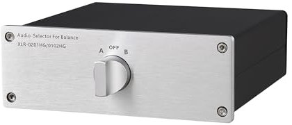 2 a 1 (2 in 1 out) XLR Audio Signal Switcher, amplificatore di potenza Selezione Switch, adatto per lettori CD, stazioni radio, decoder, amplificatori di potenza e altoparlanti attivi (XLR 2-1)