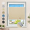Plissee ohne Bohren Verdunkelung Klemmfix Hellbeige 100x130cm Thermo Plissees 100% Verdunklung Rollos für Fenster & Tür Verdunklungsplissee ohne Bohren Sichtschutz und Sonnenschutz