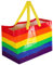 Risipu Pride Regenbogen-Einkaufstasche, wiederverwendbar, leicht, faltbar, waschbar, 55 L x 35 W x 39 H (cm), für Damen, Erwachsene Frauen