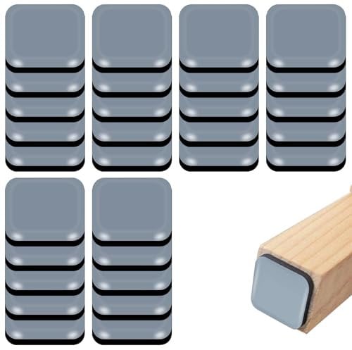 URHRHU Teflongleiter Selbstklebend 30 Stück Möbelgleiter Teppich Stuhlgleiter Gleiter Teflon Teppichgleiter für Schwere Möbel Sessel Stuhlbeine (Quadrat, 20 x 20 mm)