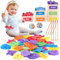 GAGAKU Angelspiel Holz ab 1 Jahr Fische Angeln für Kleinkinder 48-teiliges Magnet Spiele für Kinder - 6 Formen und Farbsortierung Kinderspielzeug Geburtstagsgeschenke für Jungen und Mädchen