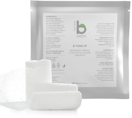 Bende B Tone Up per Bendaggio Freddo Monouso, Trattamento Cosmetico ad Azione Tonificante e Drenante
