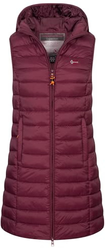 Geographical Norway Damen Stepp weste Kapuze Übergangs Herbst Winter Windbreaker