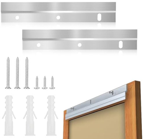 Heavy Duty Picture Hanger Z Bar, Interlocking Wall Mounting Bracket with Fittings, Iron Heavy Duty Picture Hanging Hardware Kit for Hanging Wall Painting, Photo, Mirrors, Frames(15.3*2.7cm,Silvery)