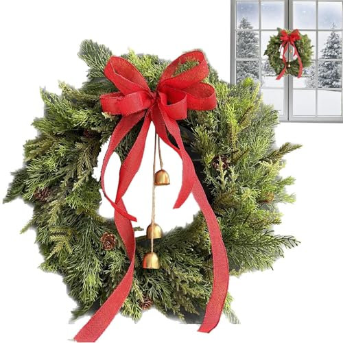 Türkranz Weihnachten 30cm, Türkranz Weihnachten Außen, Weihnachtsdeko Haustür, Weihnachtskranz,Echter Kiefernkranz Für Die Haustür | Outdoor-Weihnachtskranz Für Haustür, Heimdekoration