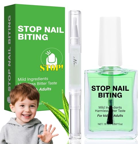 15ml Stop Nägelkauen Nagellack mit Aloe Vera Nagelpflegestift, Stop Nägelkauen Für Kinder, Daumenlutschen Stop Nails Polish, Stop zu Verhindert Nägelkauen und Daumenlutschen für Erwachsene, No Bite