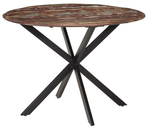 Mokuyary Esstisch 110x78 cm Altholz Massiv und Stahl Küchentisch Esszimmertischm, Esszimmertisch Esszimmer Tisch für Küchen, Zuhause und Büro