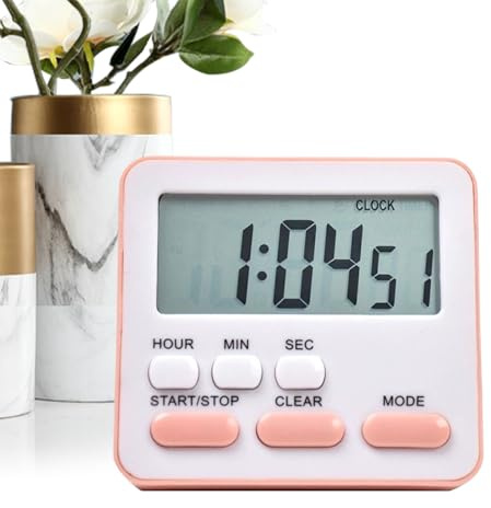 Zasdvn Temporizador Silencioso,Reloj De Escritorio con Cuenta Atrás,Temporizador De Cocina con Cuenta Atrás De 24 Horas - para Niños Adultos Estudiantes Niños Niñas Asado Hornear Reunión Cocina Aula