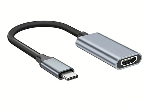 USB C to HDMI Adapter – USB Type-C to HDMI 4K Converter, 4K@30Hz Thunderbolt 3/4, Sturdy Aluminum & Nylon USBC to HDMI Adapter for iPhone 16/15, iPad Pro, MacBook, Samsung Galaxy, Dell XPS