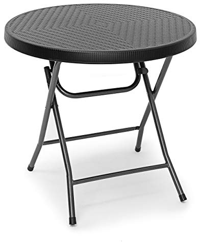 Relaxdays Gartentisch klappbar Bastian, Verschiedene Formen und Größen, Rattan-Optik, Camping