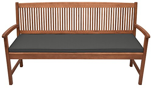 Beautissu Bankauflage - Bequeme Sitzkissen für Gartenmöbel - waschbare Bankkissen Sitzauflage - Gartenbankauflage Outdoor - Palettenkissen 100x48x5 cm - Graphitgrau - Base BK