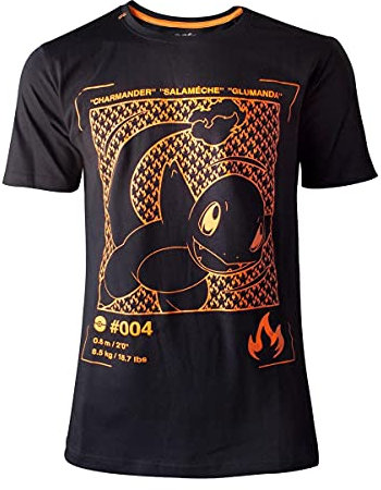 Pokemon Glumanda T-Shirt schwarz XXL