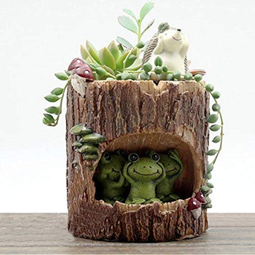 Uteruik Pot de Fleurs en Forme de Grenouille Verte pour Pot de bonsaï