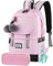 Arya Cartable Fille Primaire Sac à Dos Collège Ado CE1 CE2 CM1 CM2 5 6ème Enfants Sac ècole Adolescent Filles 8 9 10 11 12 13 14 15 Ans (Rose)