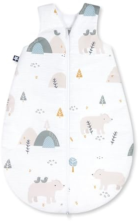 Julius Zöllner Baby Ganzjahresschlafsack aus 100% Baumwolle, Größe 90, 12-24 Monate, Standard 100 by OEKO-TEX, made in Germany, Mountain Bear