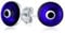 Spiritueller Schutz Runde Marineblaue Nazar Evil Eye Ohrstecker Für Frauen Teenager Murano Glas .925 Sterlingsilber 9MM Hergestellt In Der Türkei