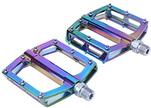 1 Paar Fahrradpedale, Bunte Fahrradplattformpedale aus Aluminiumlegierung Road Mountainbike Breite Pedale Radfahren Fahrradpedale