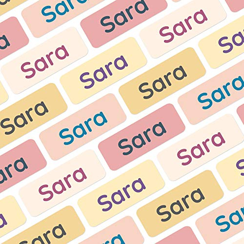 Klebekerlchen® | 175 Mini Namensaufkleber Kinder für Stifte und Schulsachen – Aufkleber zum Beschriften Schule & Kita – Namensschilder für Kleidung - Etiketten selbstklebend & wasserfest – Koralle