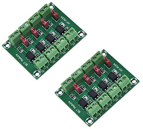 ZkeeShop 2Pcs PC817 4 Channel Optocoupler Isolation Board Voltage Converter Adapter Module 3.6-30V Driver Photoelectric Isolated Module