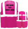 Warnweste mit Reißverschluss und Taschen * Druck auf Rücken + Front/Standard-Druck * Farbe & Größe: Pink/Größe XXL * Aufdruck selbst gestalten * Bedruckt mit Design Foto Text Logo