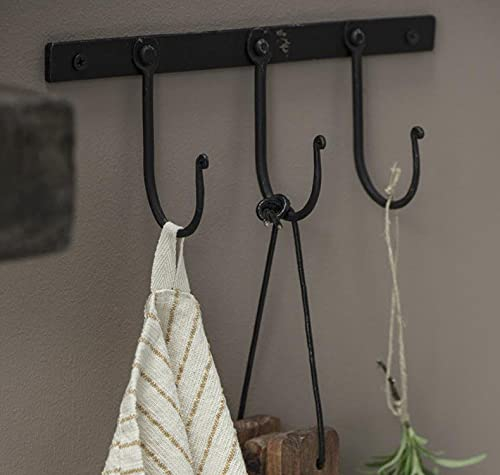 IB Laursen Hakenleiste Garderobe 3 Haken schwarz Eisen Antik Vintage Landhaus Nordic Skandinavisch