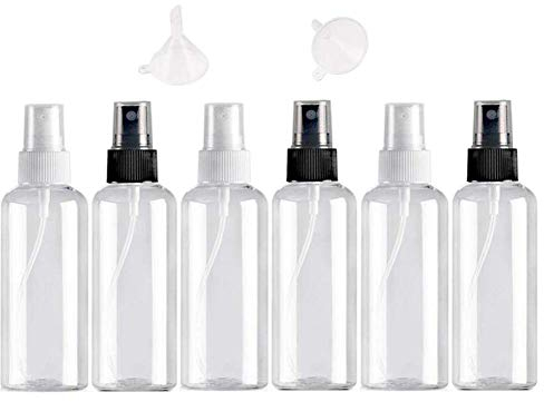 Usmlicer 6 PCS *50ml Bote Spray Botella de Aerosol Vacío Plástico Transparente Niebla Fina Atomizador de Viaje Conjunto de Botellas