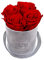 EMMIE GRAY CLASSIC INFINITY ROSENBOX | VELVET GRAY | Runde Flowerbox - Infinity Rosen in grauer Samtbox - 1-3 Jahre Haltbarkeit - Echte Rosen, die jahrelang blühen - Haltbare Rosen (XS, Vibrant Red)
