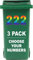 3 x Multicolour Bin Numbers for Wheelie Bins, 0-9, Dustbin Stickers, Easy Application 17.5cm Stick On Number Stickers - Weatherproof Self Adhesive Vinyl (2)