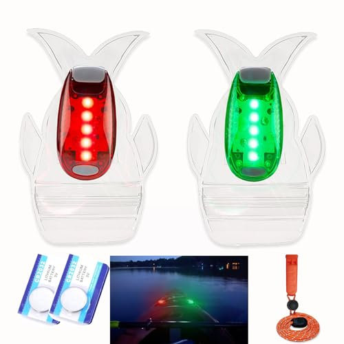 4Pack Kayak Lights with IPX8 Fish-shaped Waterproof Bag, Battery Operated Navigation Lights for Night Kayaking, Clip on for Paddle board, Pontoon Boat, Dinghy, Canoe, Jetski, Kayak Accessories-Amzonly