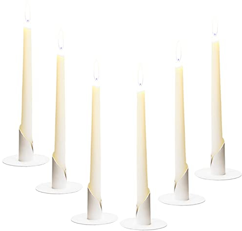 6 Stück 2,5cm Weiß Kerzenständer, Candlelight Dinner Kerzenhalter, Kerzenständer Kommunionkerze, für Taufkerze, Weihnachten, Thanksgiving, Halloween, Geburtstagsfeiern, Candlelight-Dinner