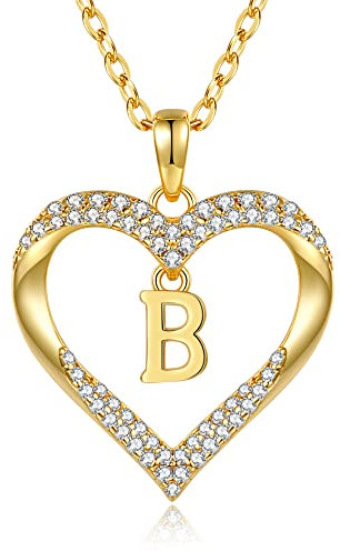 CDE Kette Damen 18K 925 Sterling Silber Halskette Geschenk für Sie Initiale Herz Anhänger Buchstabenkette für Damen A-Z Kette Valentinstag Weihnachten Schmuck Frauen Freundin Teenager