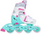 RAVEN Inline Skates Inliner für Kinder Mädchen verstellbar (Loret Mint/Pink, 34-37 (21,5cm-24cm))