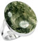 Jeweloporium 925 Sterling Silber Ringe für Damen Grün Natürlich Moss Agate mit Stein Handgefertigt Silber Ringe Größe 57(18.1) das Erntedankfest Geschenk Mode Schmuck