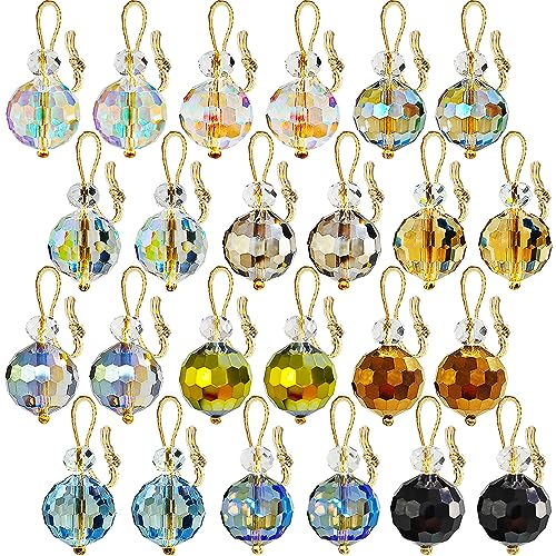 24 Stück Kristallglas-Weihnachtskugeln, bunt, Mini-Prismenkugel, hängende Weihnachtsbaumschmuck für Weihnachten, Hochzeit, Party, Heimdekoration, 12 Farben, 2,2 cm