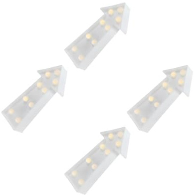 Housoutil 3D Led Pfeilschild Batteriebetriebenes Pfeilzeichenlicht Mit 7 Leds Wand- Oder Tischdekoration Für Weihnachten Geburtstag Kinderzimmer Hochzeit Party 4 Stück