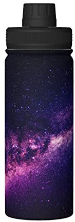 Borraccia, Spazio Viola Galassia Nebulosa Aurora, Thermos Isolati Bicchiere Sottovuoto in Acciaio Inossidabile da 18 Oz Borraccia per Acqua